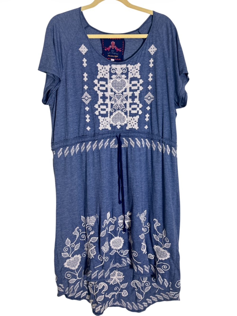 Johnnie Was Embroidered Blue Dress Size 2X